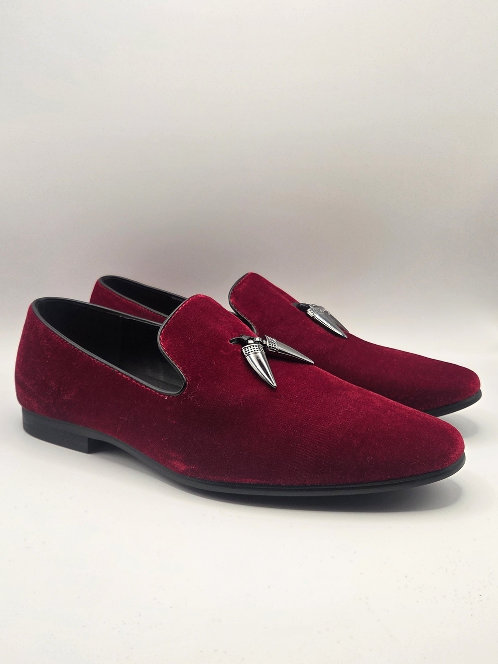 Giorgio Brutini "Cowell" Red Slipper Velvet Tassels Loafer Size 10